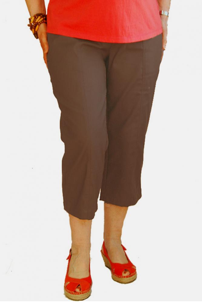 Maternity Plus Size Capri Pant In Clay